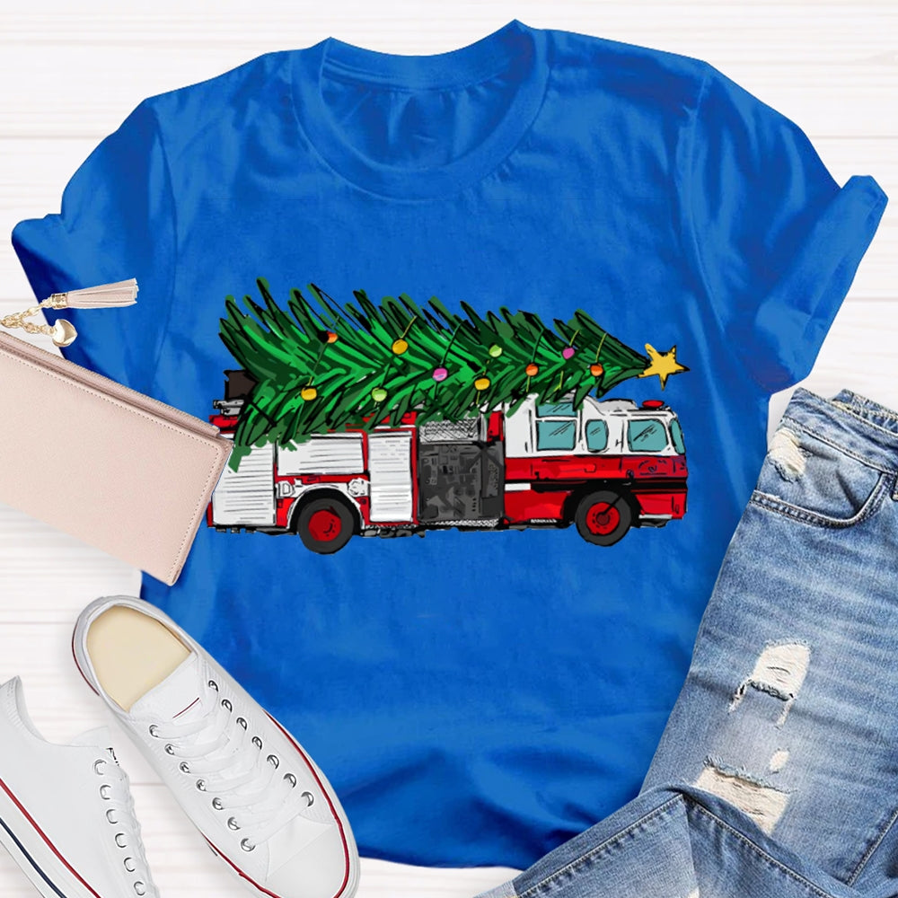 Big Truck Carrying Christmas Trees Christmas T-shirt