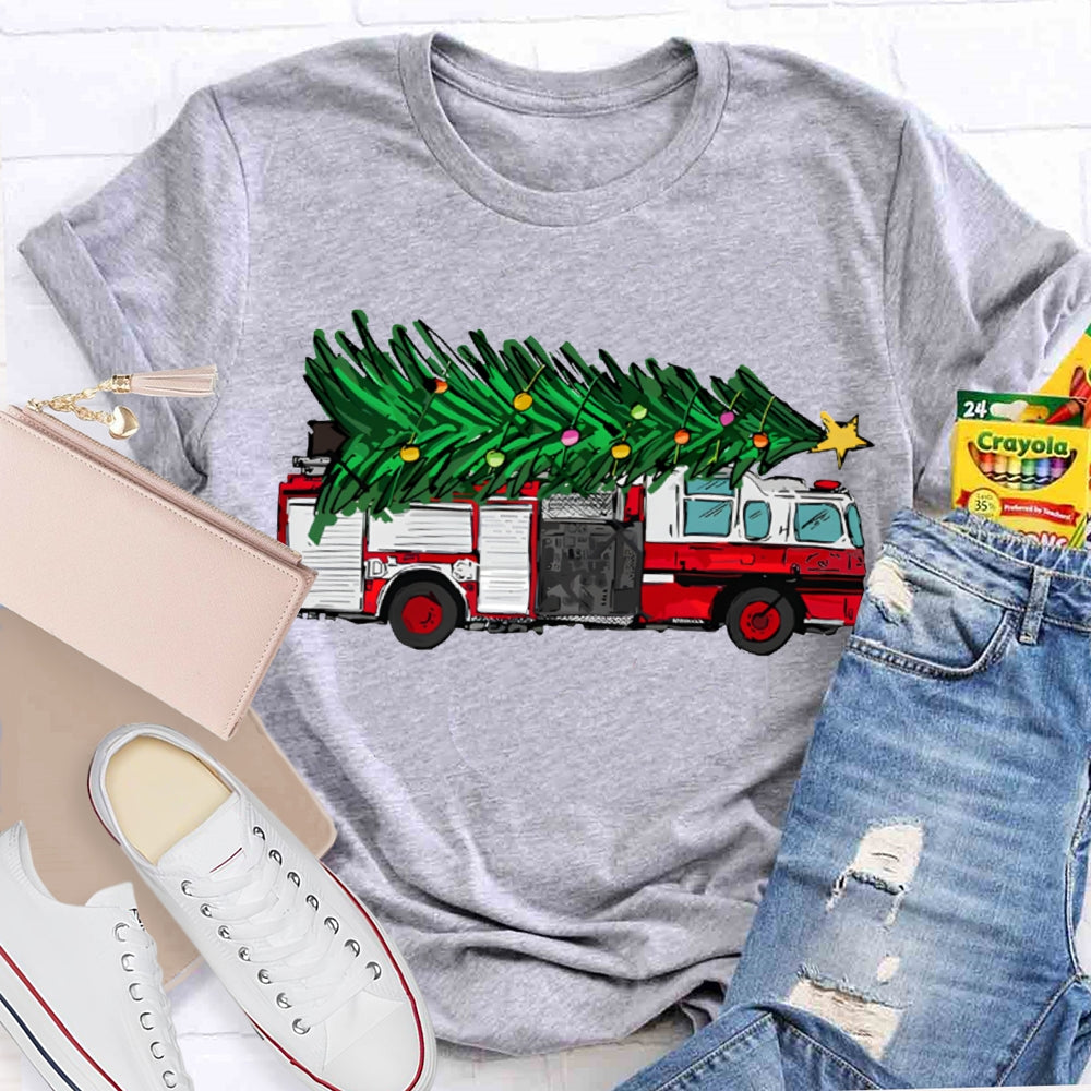 Big Truck Carrying Christmas Trees Christmas T-shirt