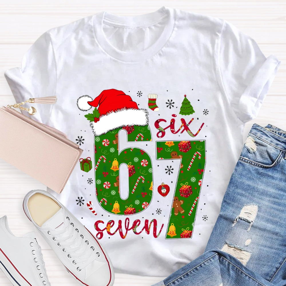 Haunted By 6-7 Snowflakes And Santa Hats Christmas Vibes T-shirt
