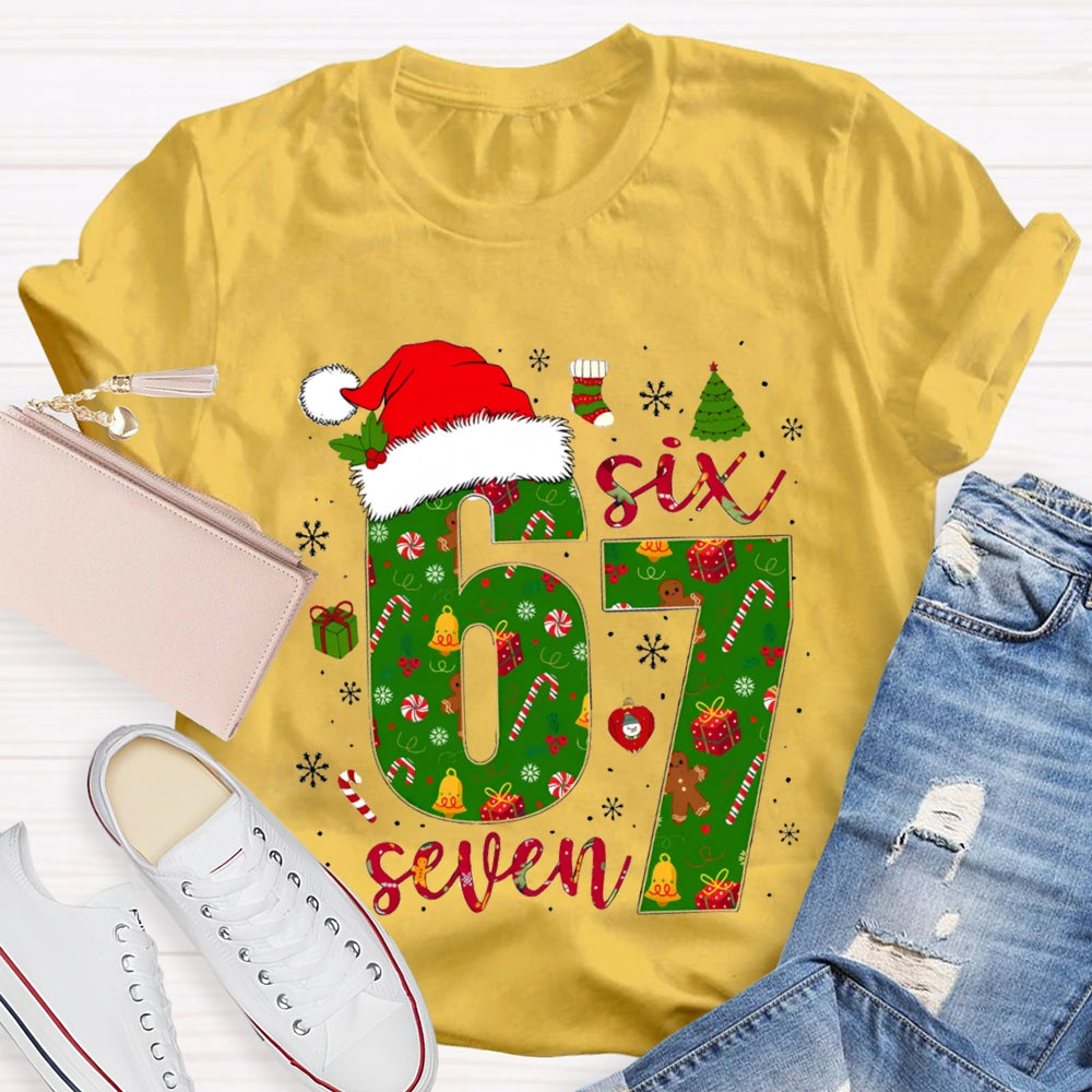 Haunted By 6-7 Snowflakes And Santa Hats Christmas Vibes T-shirt