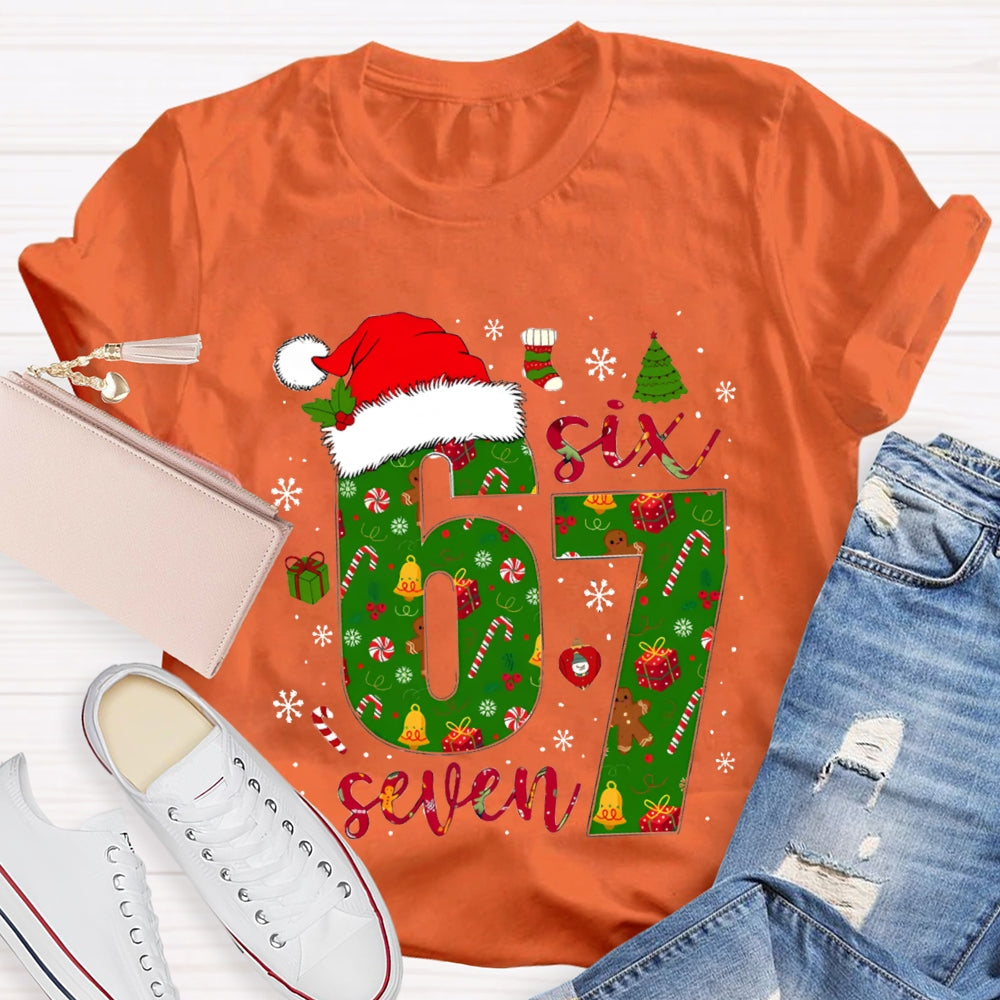 Haunted By 6-7 Snowflakes And Santa Hats Christmas Vibes T-shirt