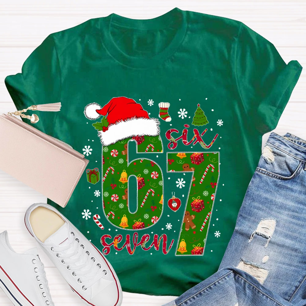 Haunted By 6-7 Snowflakes And Santa Hats Christmas Vibes T-shirt