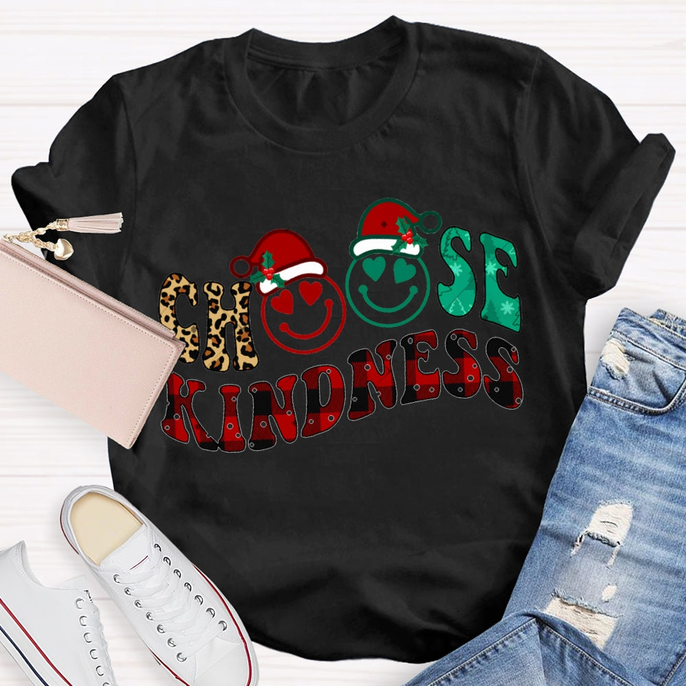 Choose Kindness Santa Hat Merry Christmas T-shirt