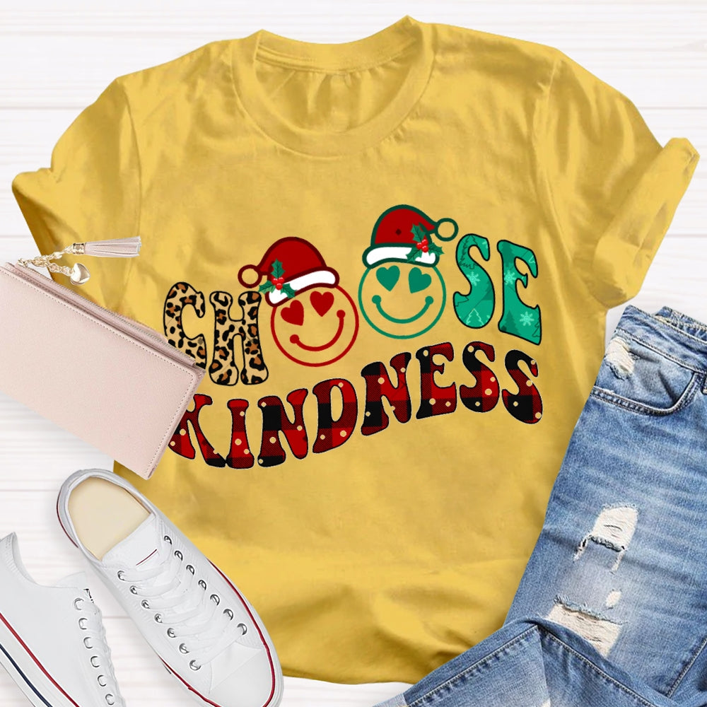 Choose Kindness Santa Hat Merry Christmas T-shirt