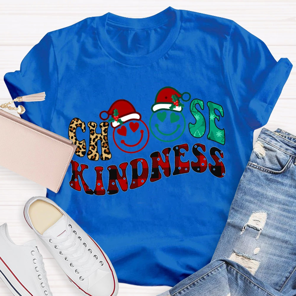 Choose Kindness Santa Hat Merry Christmas T-shirt