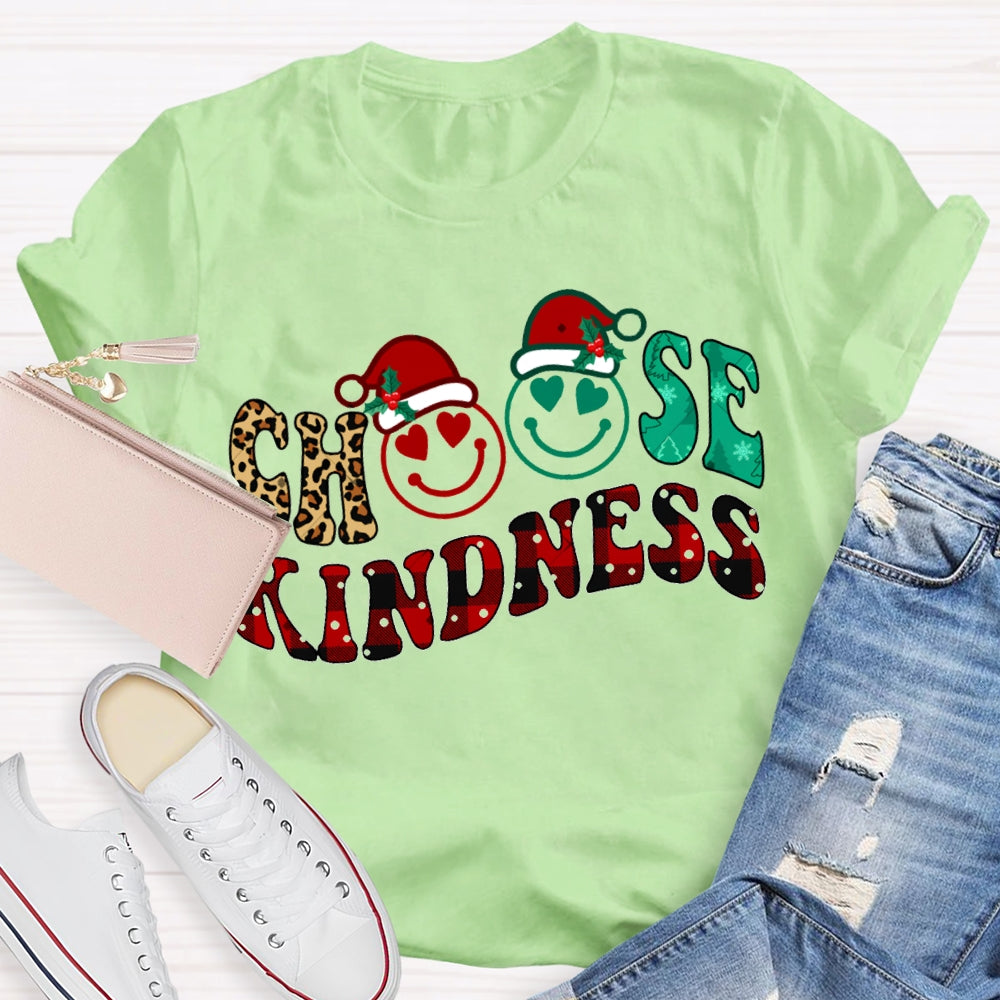 Choose Kindness Santa Hat Merry Christmas T-shirt