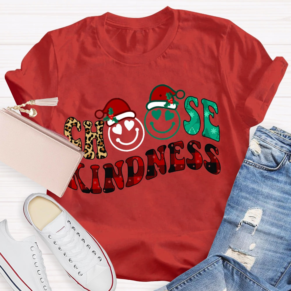 Choose Kindness Santa Hat Merry Christmas T-shirt