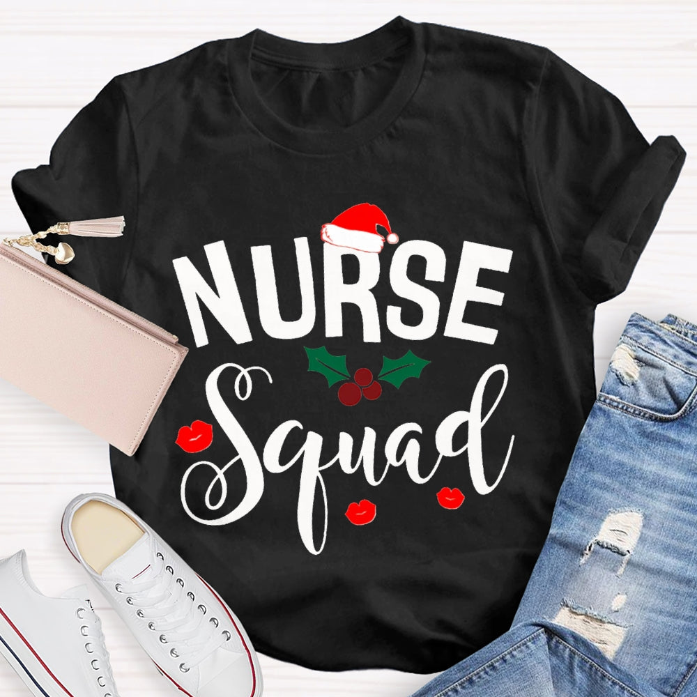 Nurse Squad Santa Hat Christmas Vibes T-shirt