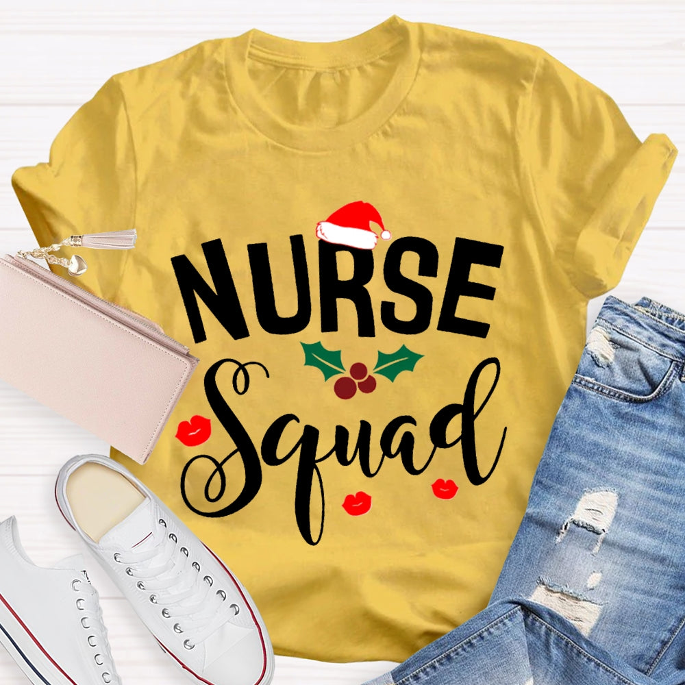 Nurse Squad Santa Hat Christmas Vibes T-shirt
