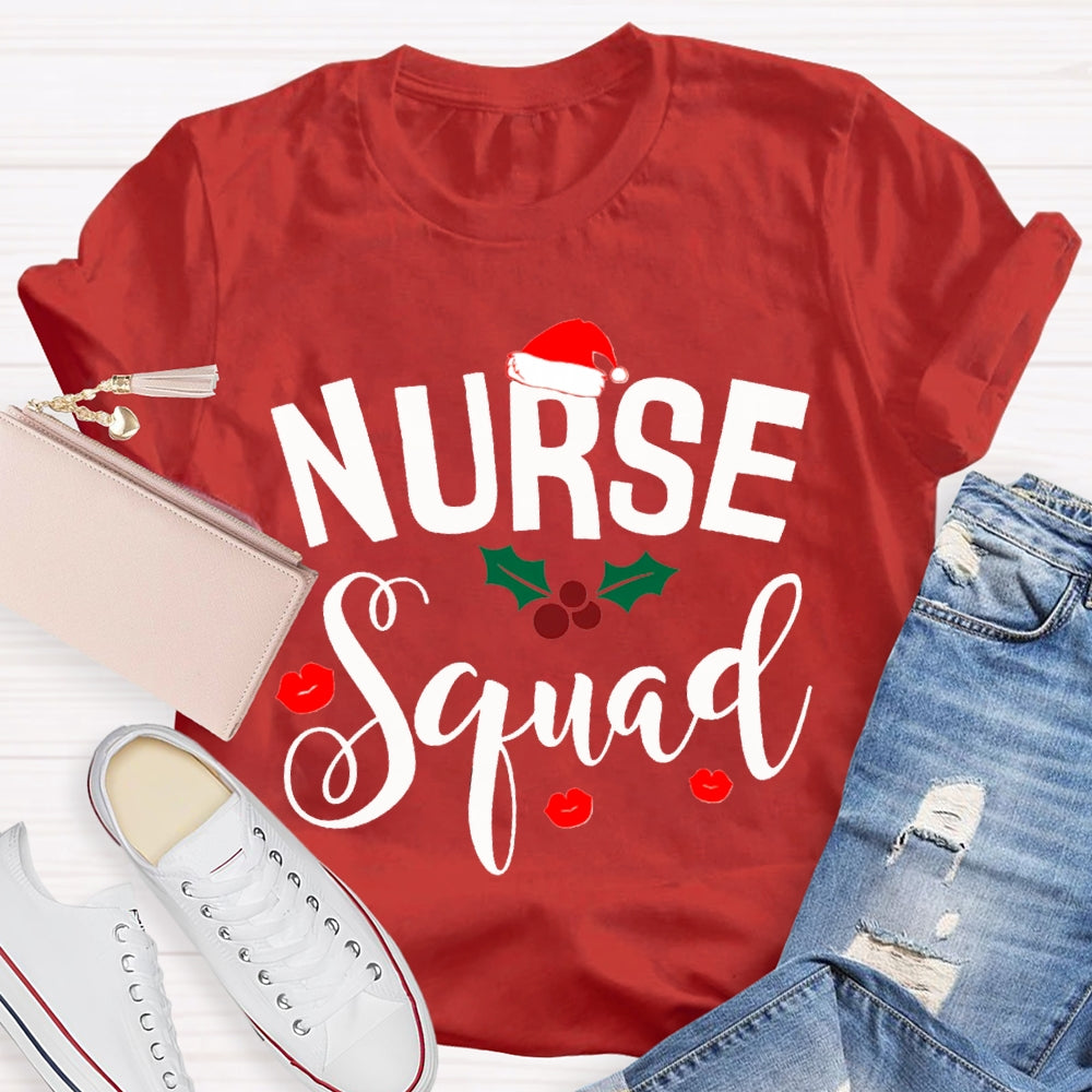 Nurse Squad Santa Hat Christmas Vibes T-shirt