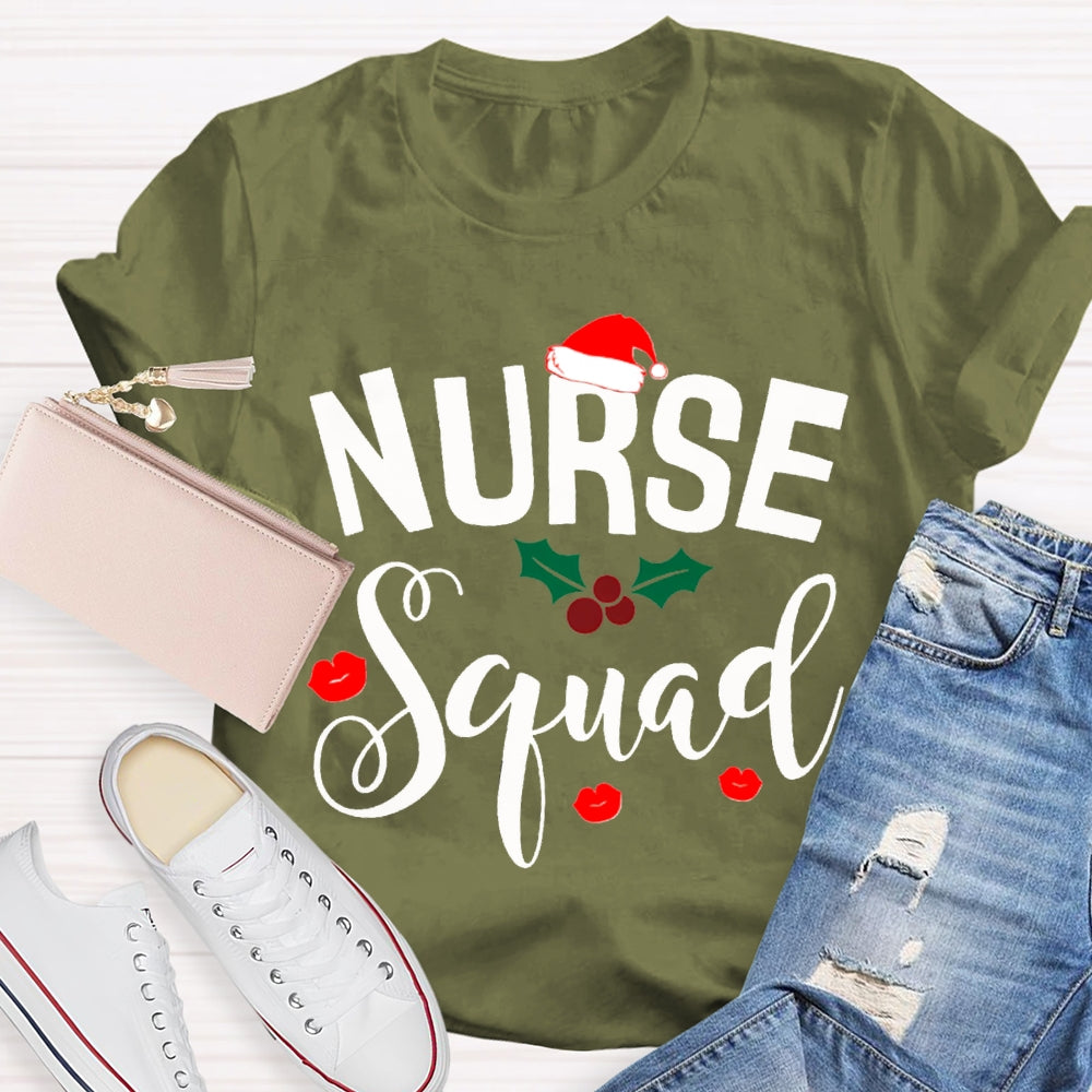 Nurse Squad Santa Hat Christmas Vibes T-shirt