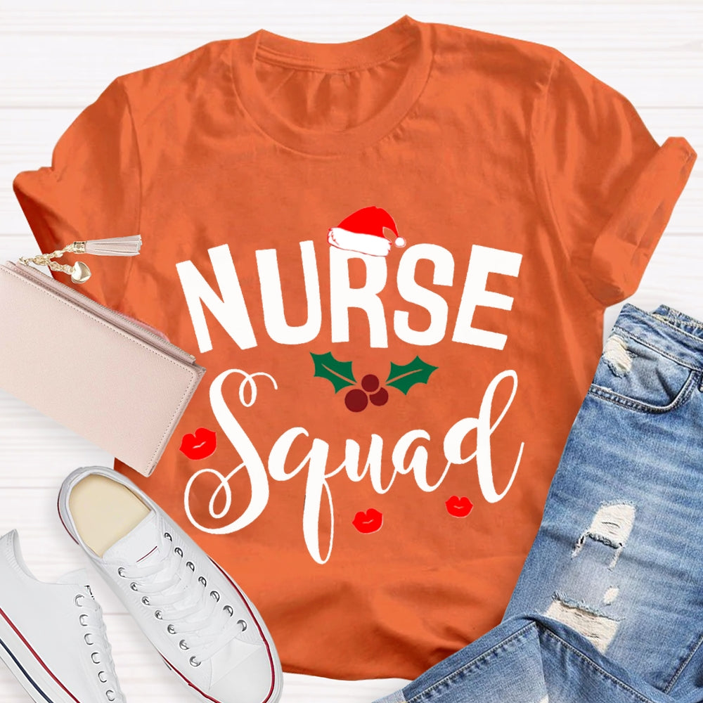 Nurse Squad Santa Hat Christmas Vibes T-shirt