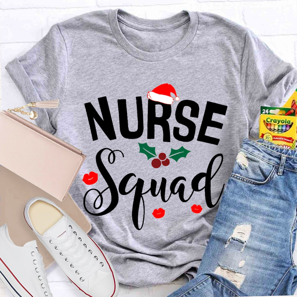 Nurse Squad Santa Hat Christmas Vibes T-shirt
