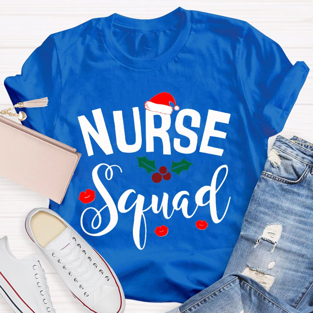 Nurse Squad Santa Hat Christmas Vibes T-shirt