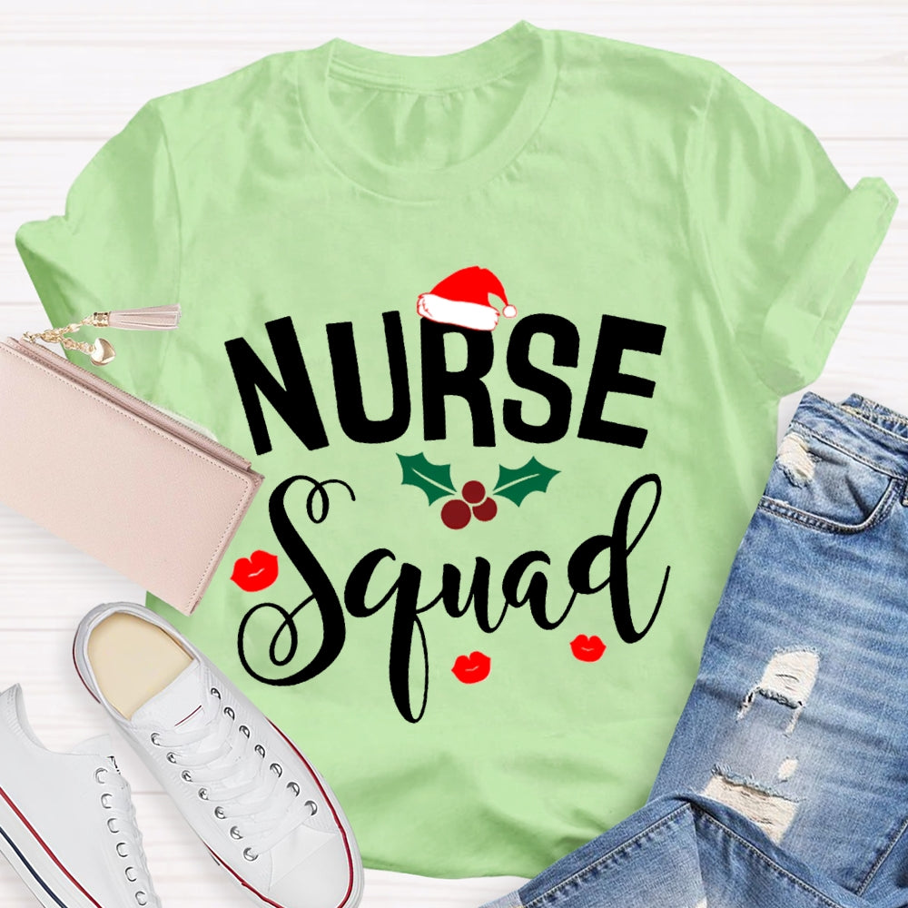 Nurse Squad Santa Hat Christmas Vibes T-shirt