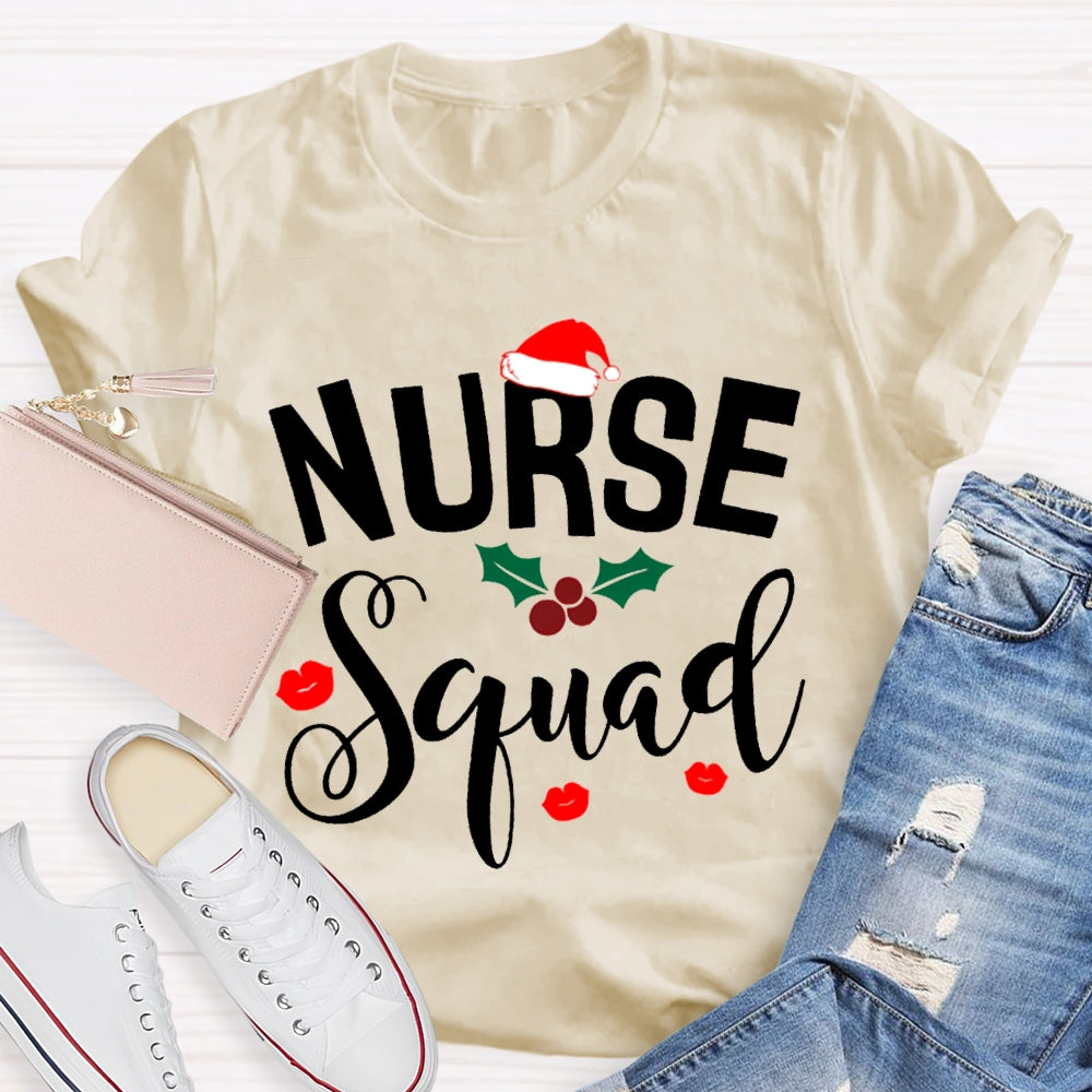 Nurse Squad Santa Hat Christmas Vibes T-shirt