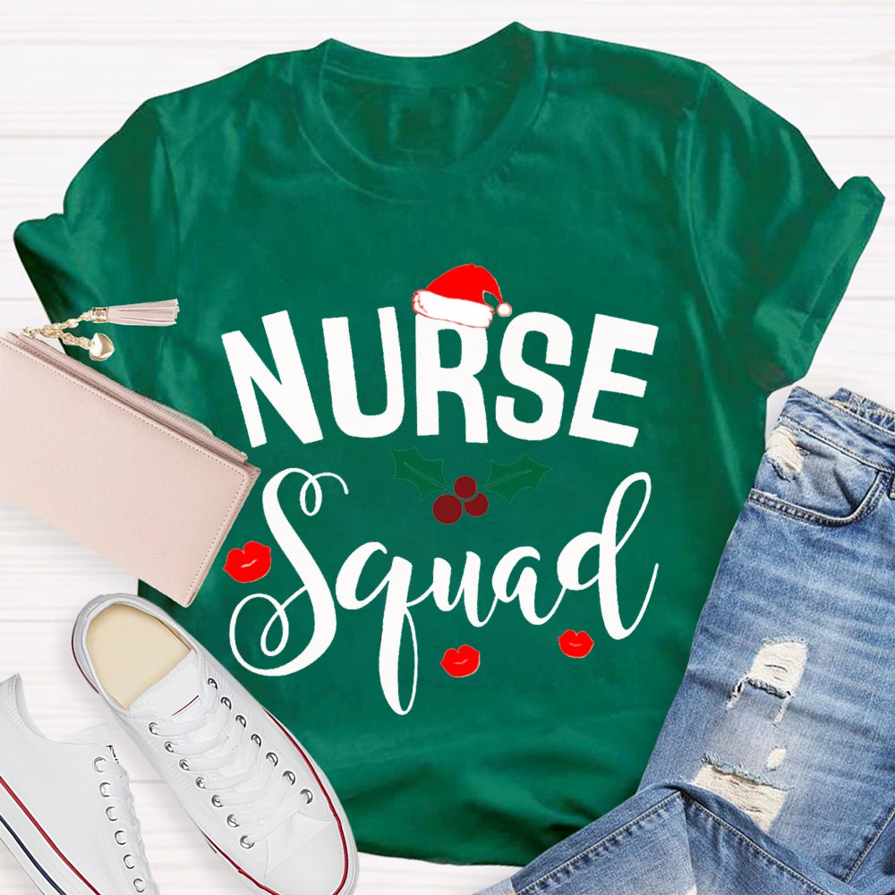 Nurse Squad Santa Hat Christmas Vibes T-shirt