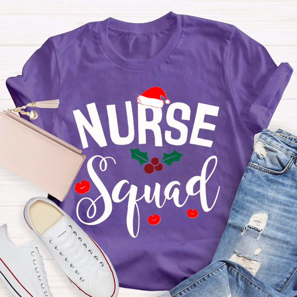 Nurse Squad Santa Hat Christmas Vibes T-shirt