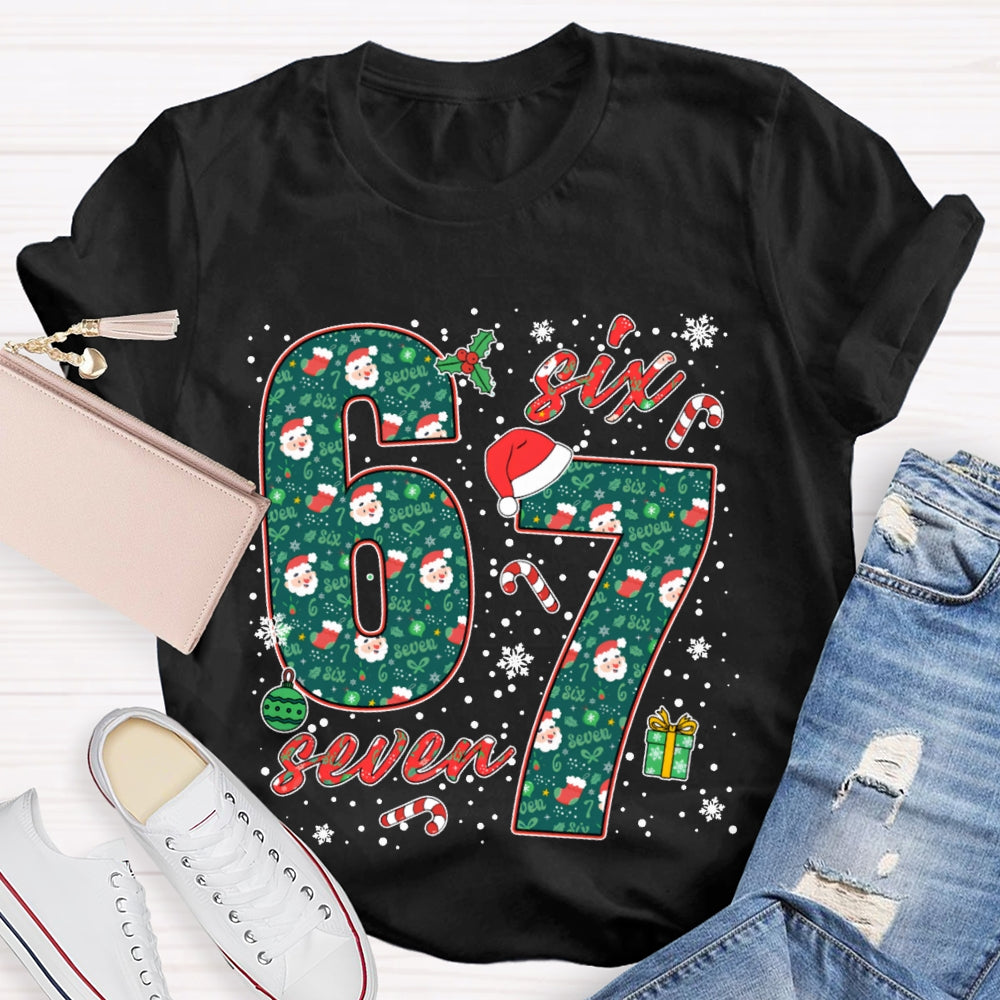 Six Seven Christmas Vibes Fonts Merry Christmas T-shirt