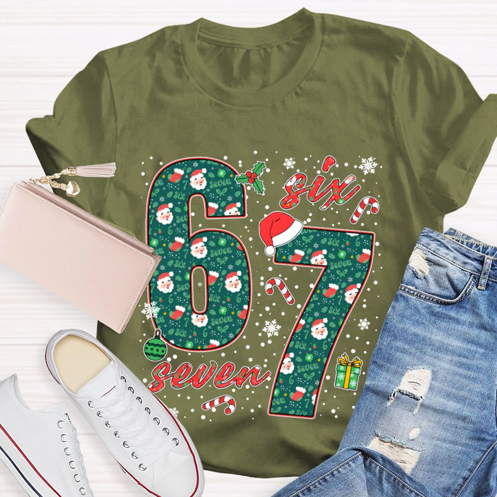 Six Seven Christmas Vibes Fonts Merry Christmas T-shirt