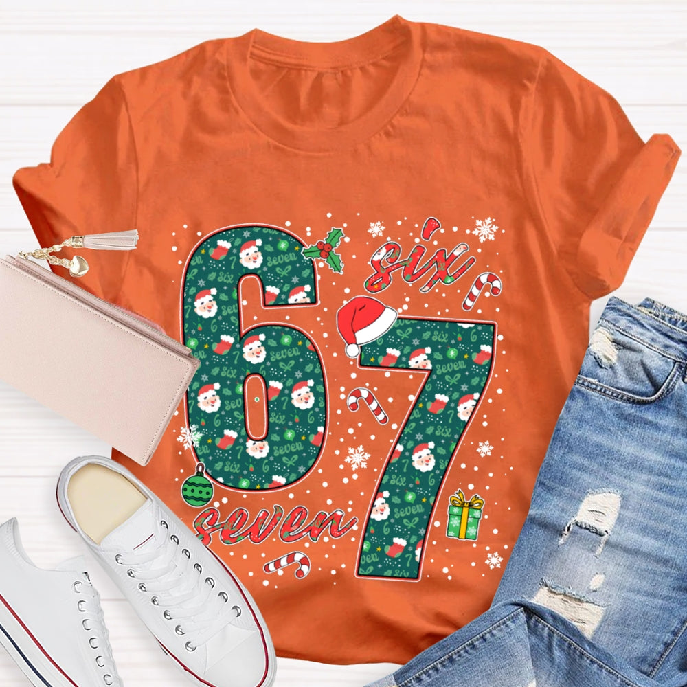 Six Seven Christmas Vibes Fonts Merry Christmas T-shirt