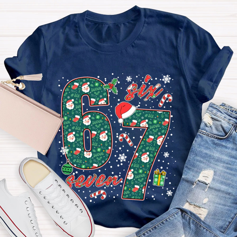 Six Seven Christmas Vibes Fonts Merry Christmas T-shirt