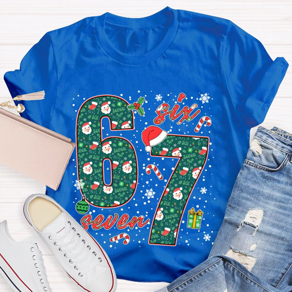 Six Seven Christmas Vibes Fonts Merry Christmas T-shirt