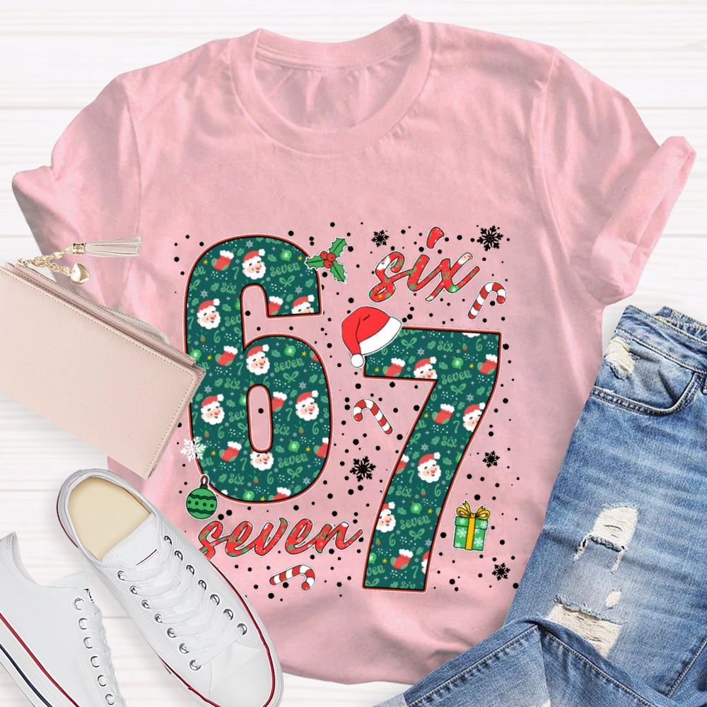 Six Seven Christmas Vibes Fonts Merry Christmas T-shirt