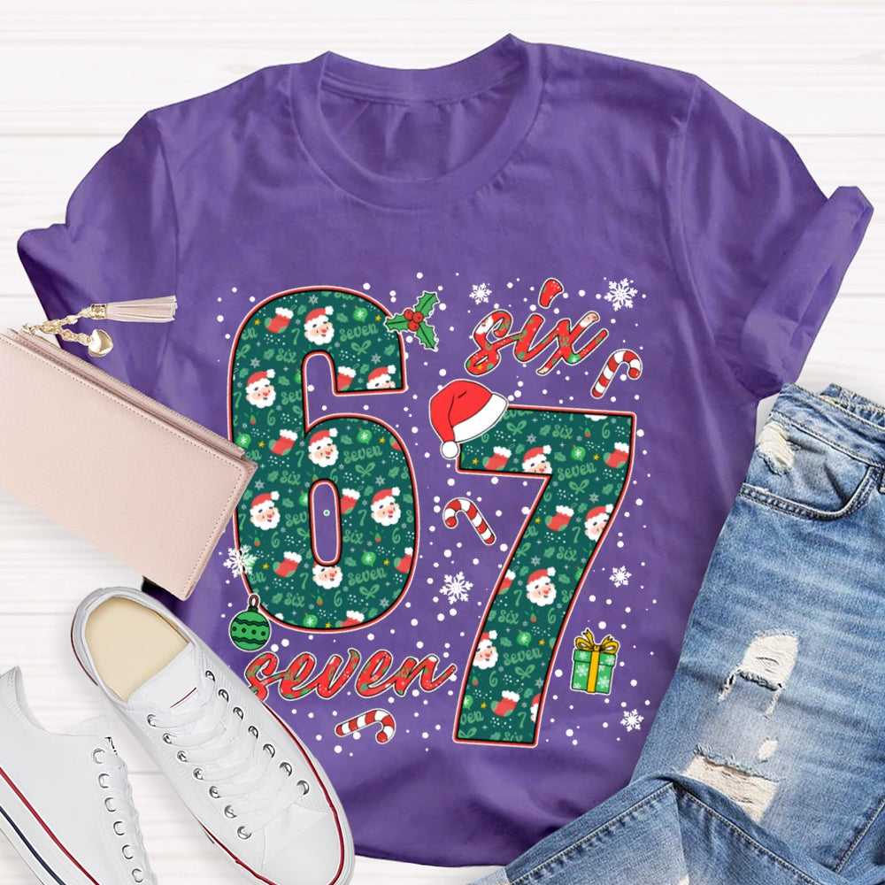 Six Seven Christmas Vibes Fonts Merry Christmas T-shirt