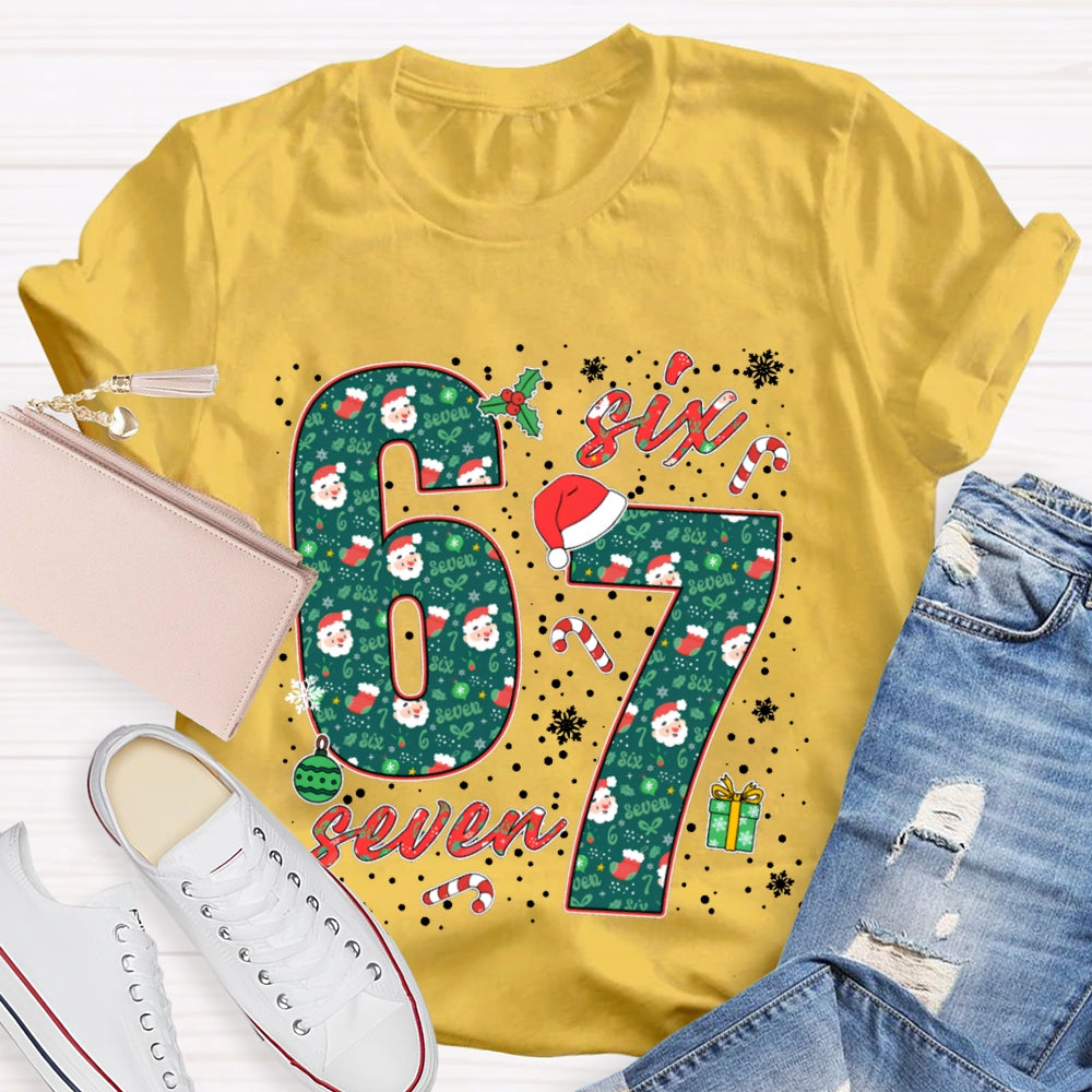 Six Seven Christmas Vibes Fonts Merry Christmas T-shirt