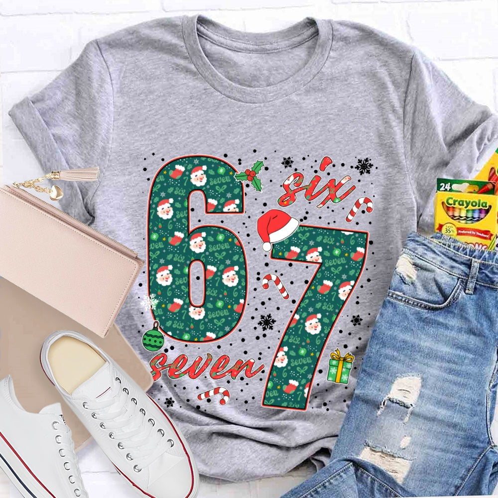 Six Seven Christmas Vibes Fonts Merry Christmas T-shirt