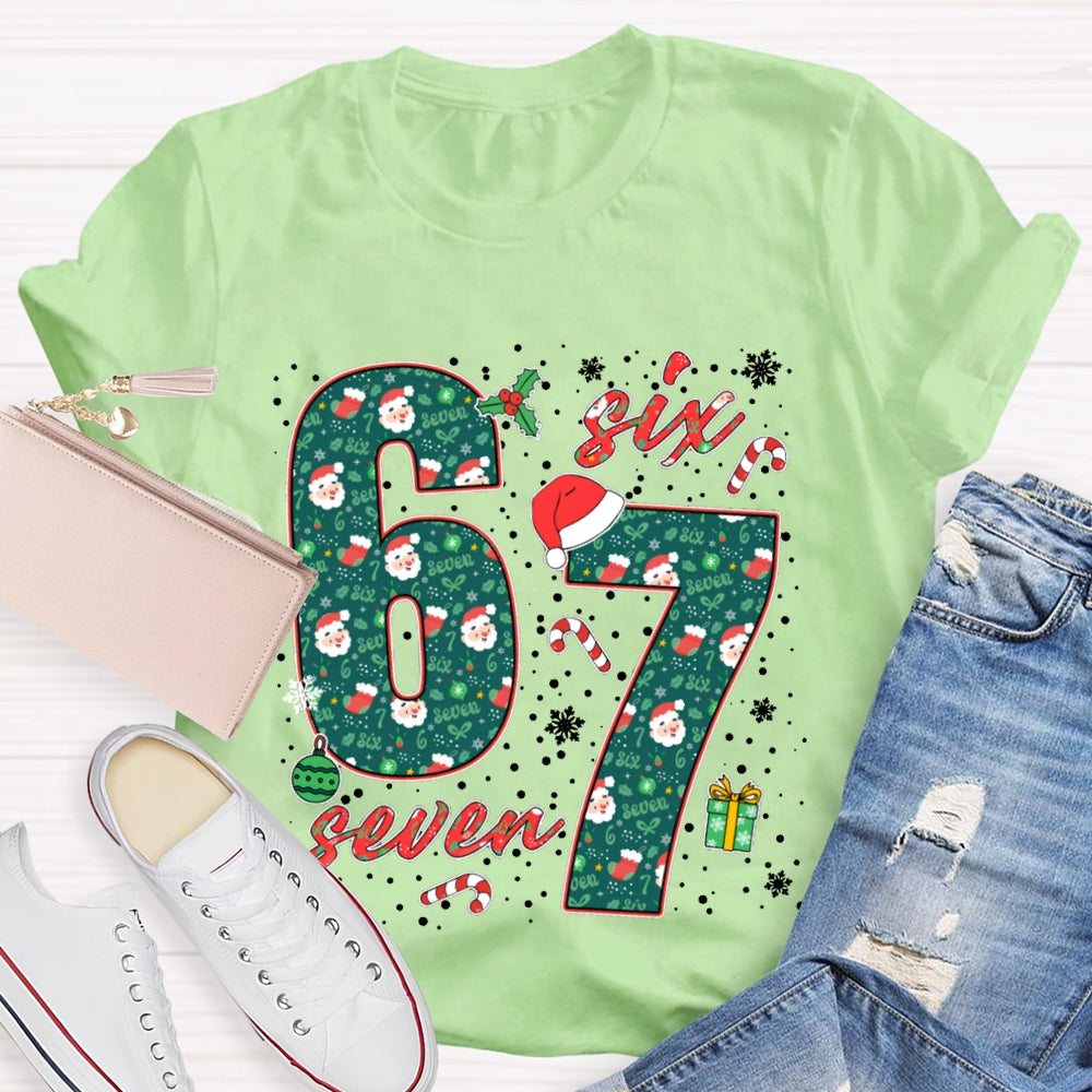 Six Seven Christmas Vibes Fonts Merry Christmas T-shirt