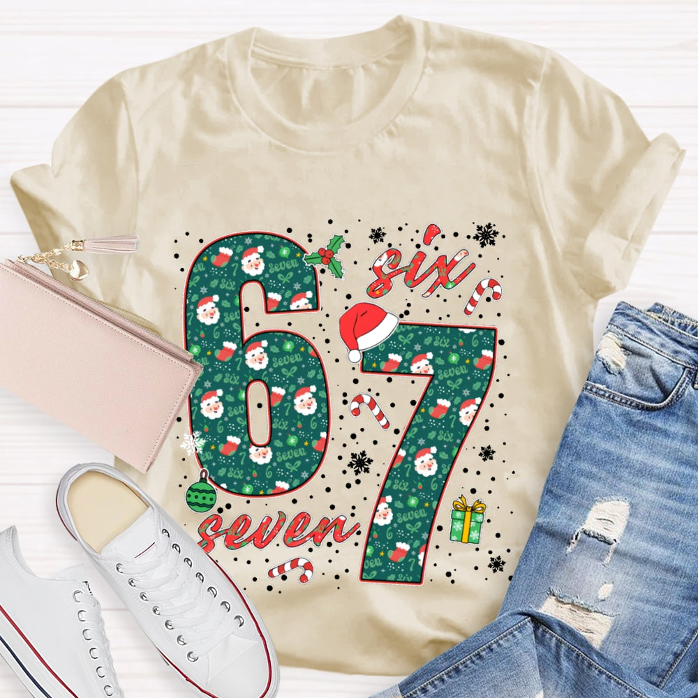 Six Seven Christmas Vibes Fonts Merry Christmas T-shirt