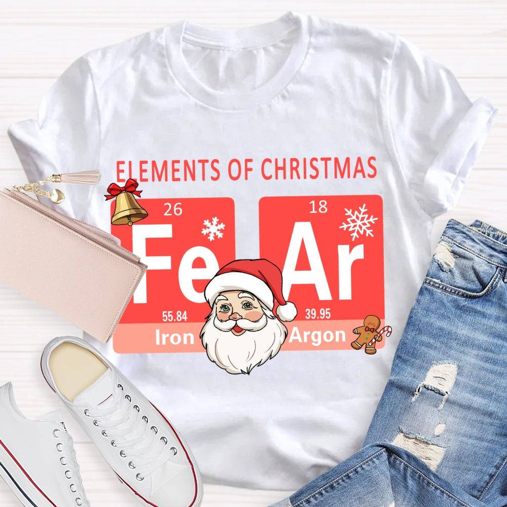 Elements Of Christmas Santa Claus And The Science Teacher Christmas T-shirt