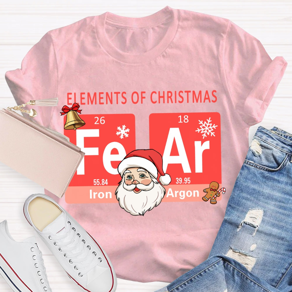 Elements Of Christmas Santa Claus And The Science Teacher Christmas T-shirt