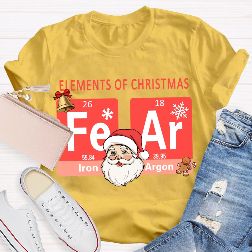 Elements Of Christmas Santa Claus And The Science Teacher Christmas T-shirt