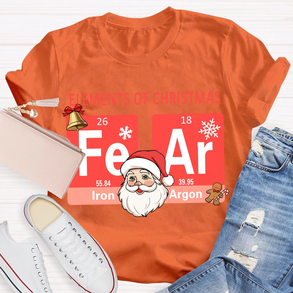 Elements Of Christmas Santa Claus And The Science Teacher Christmas T-shirt
