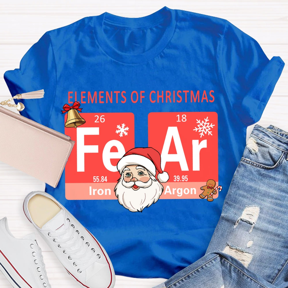 Elements Of Christmas Santa Claus And The Science Teacher Christmas T-shirt