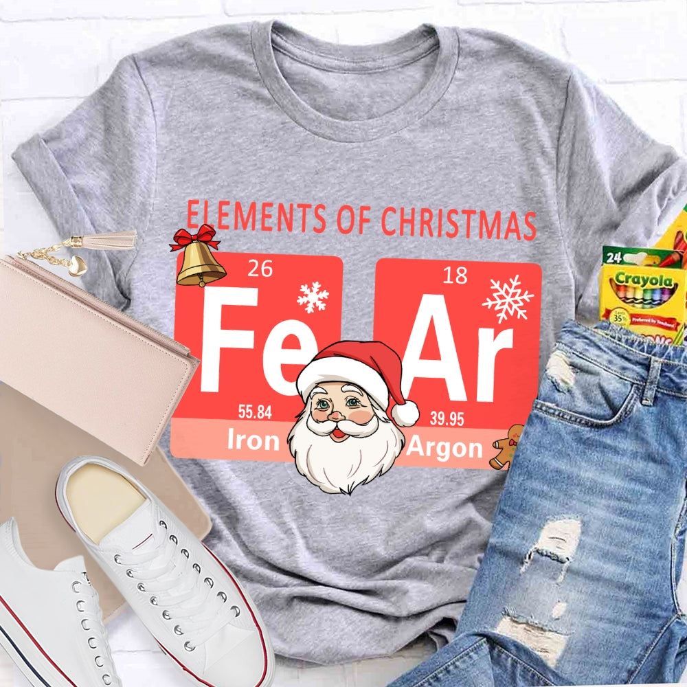 Elements Of Christmas Santa Claus And The Science Teacher Christmas T-shirt