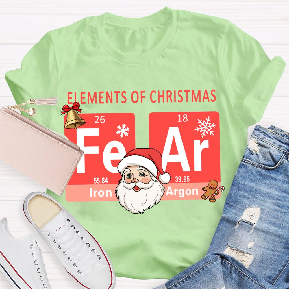 Elements Of Christmas Santa Claus And The Science Teacher Christmas T-shirt