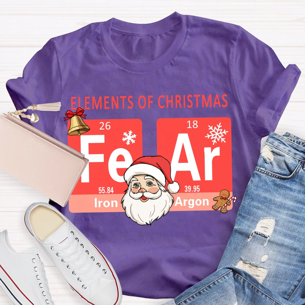 Elements Of Christmas Santa Claus And The Science Teacher Christmas T-shirt