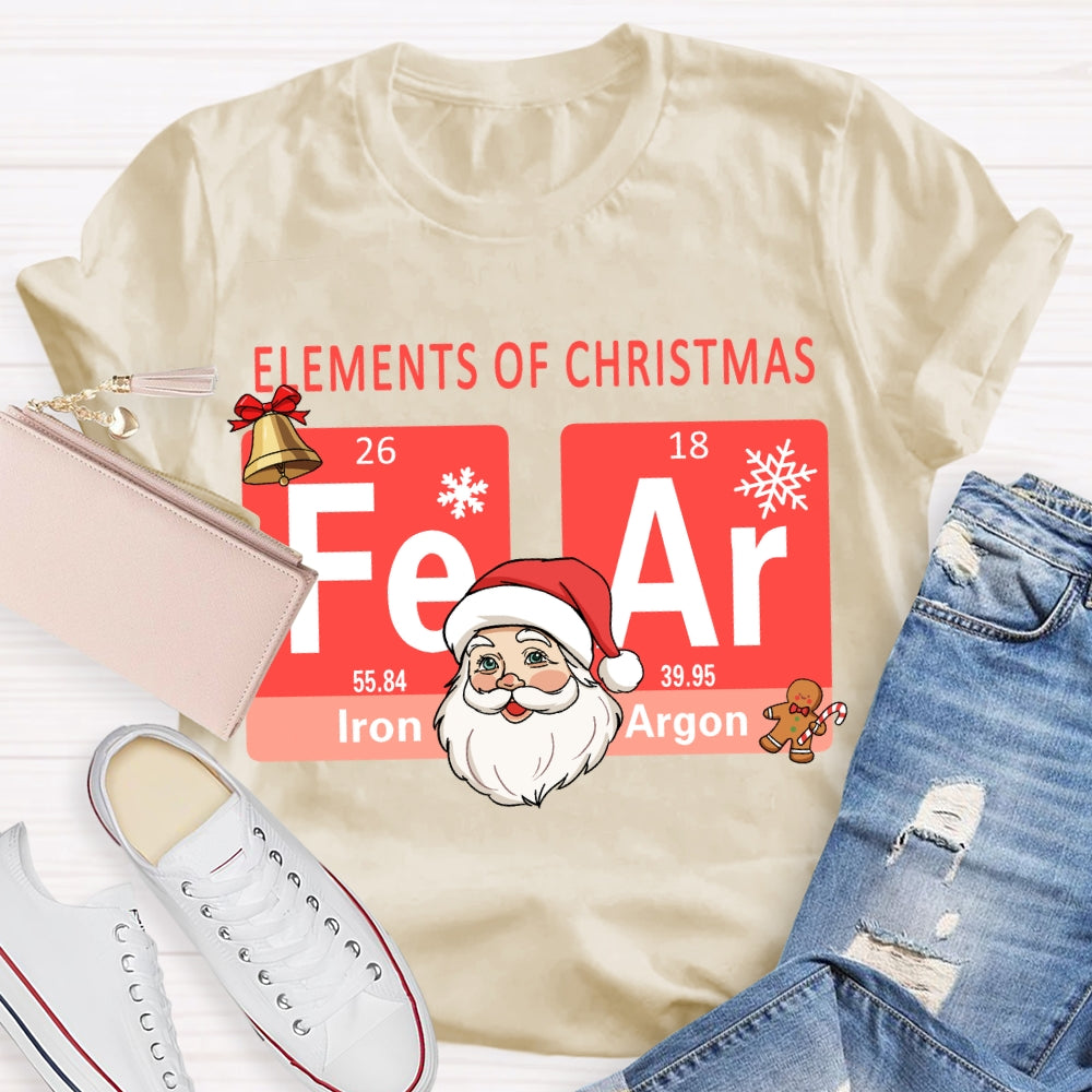 Elements Of Christmas Santa Claus And The Science Teacher Christmas T-shirt