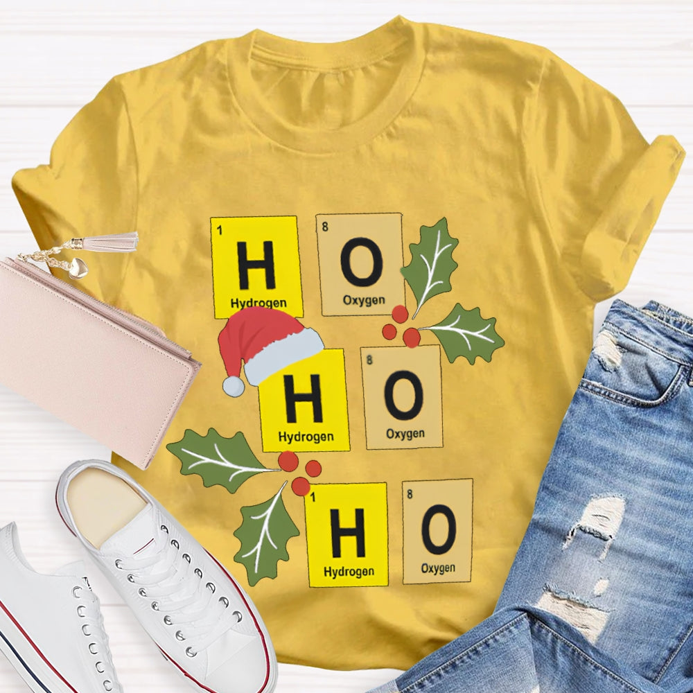 Ho Ho Ho Santa Hat And Science Teacher Christmas T-shirt