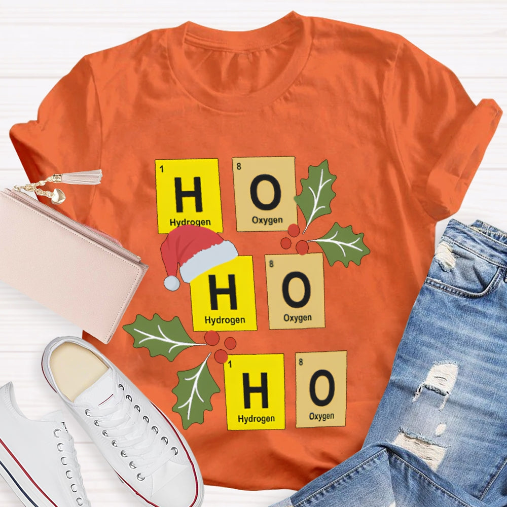 Ho Ho Ho Santa Hat And Science Teacher Christmas T-shirt