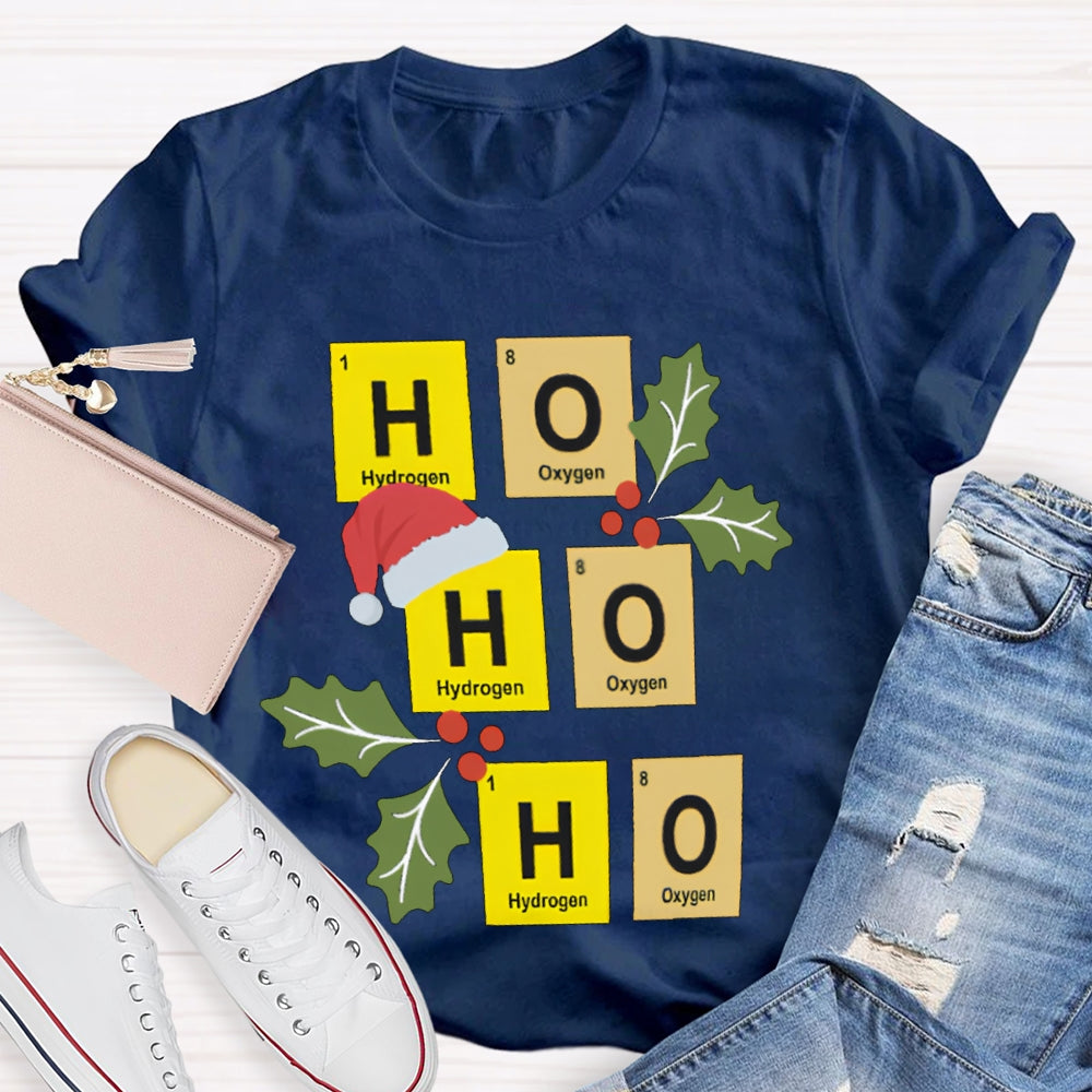 Ho Ho Ho Santa Hat And Science Teacher Christmas T-shirt