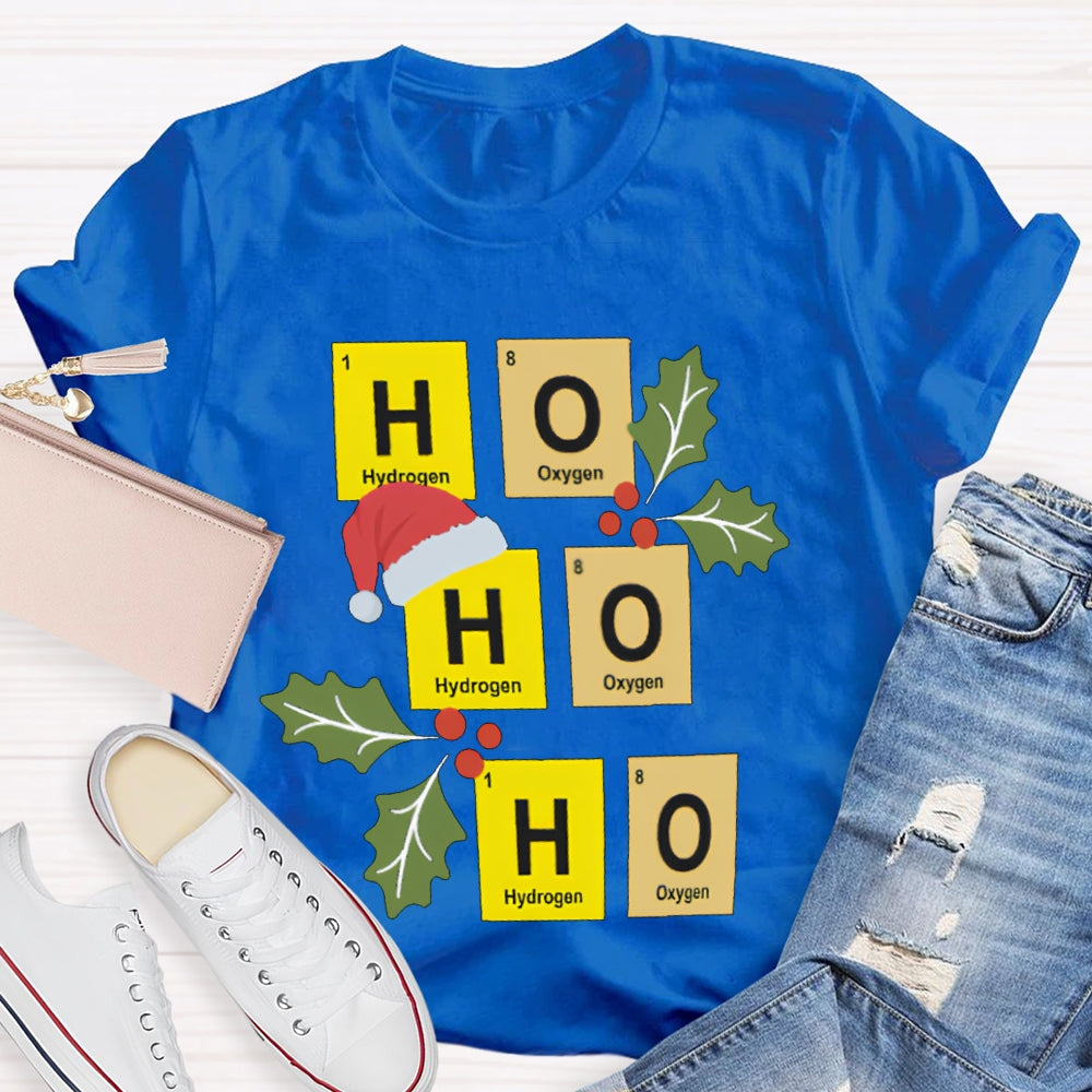 Ho Ho Ho Santa Hat And Science Teacher Christmas T-shirt