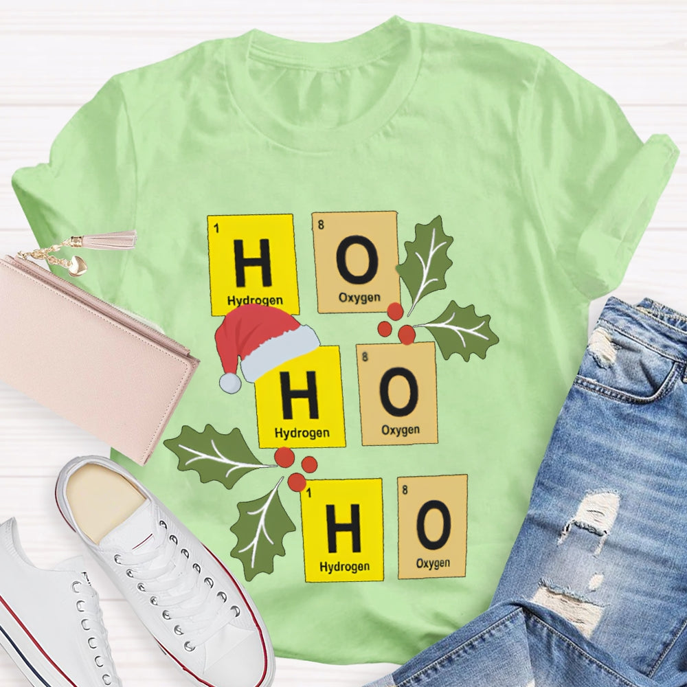 Ho Ho Ho Santa Hat And Science Teacher Christmas T-shirt