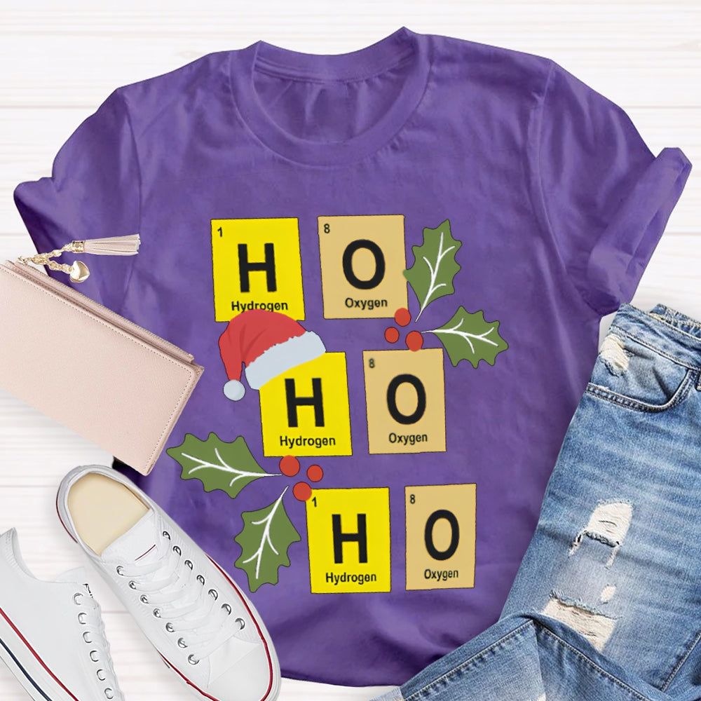 Ho Ho Ho Santa Hat And Science Teacher Christmas T-shirt