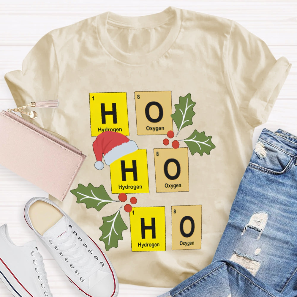 Ho Ho Ho Santa Hat And Science Teacher Christmas T-shirt
