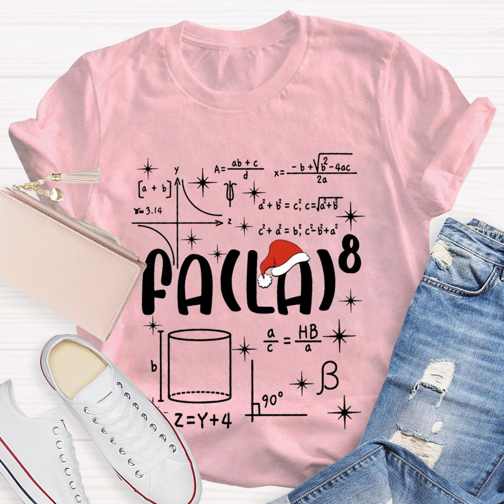 Fa La Santa Hat Math Teacher Christmas T-shirt